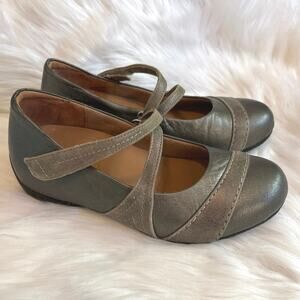 Ziera XRay Orthotic Friendly Metallic Leather Velcro Mary Jane Shoes 37.5/7 Wide